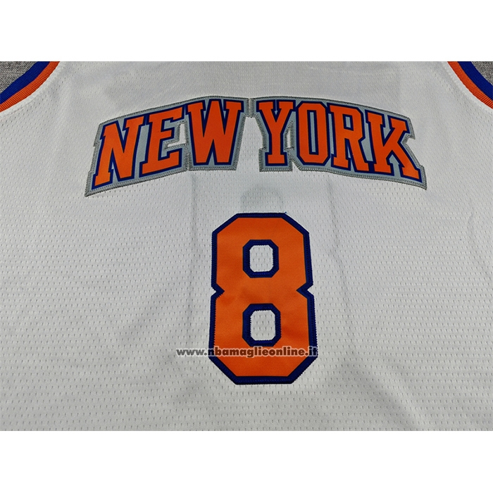 Maglia New York Knicks Og Anunoby No 8 Association 2025-26 Bianco
